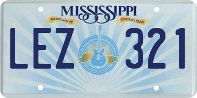 MS license plate LEZ321