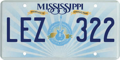 MS license plate LEZ322