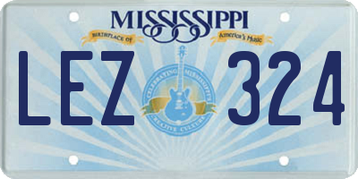MS license plate LEZ324
