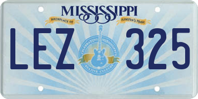 MS license plate LEZ325