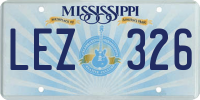 MS license plate LEZ326
