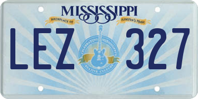 MS license plate LEZ327