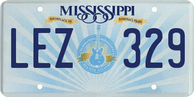 MS license plate LEZ329