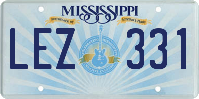 MS license plate LEZ331