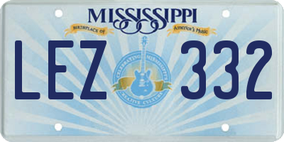 MS license plate LEZ332
