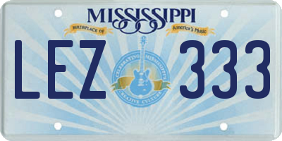 MS license plate LEZ333
