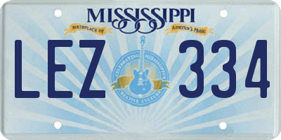 MS license plate LEZ334