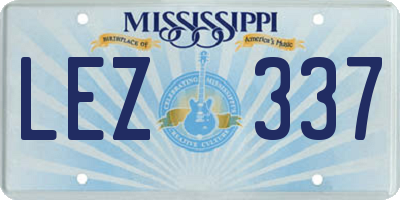MS license plate LEZ337