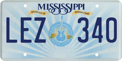 MS license plate LEZ340