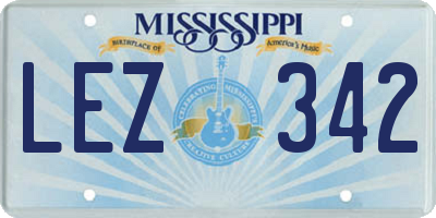 MS license plate LEZ342