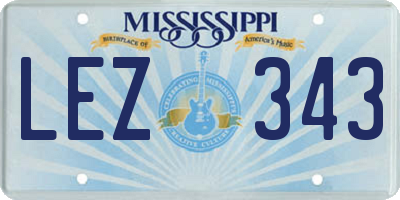 MS license plate LEZ343