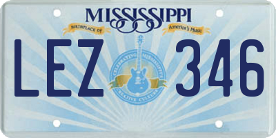 MS license plate LEZ346