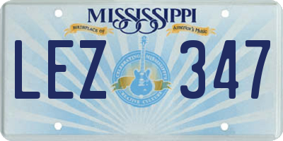 MS license plate LEZ347