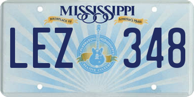 MS license plate LEZ348