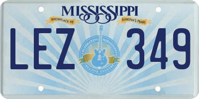 MS license plate LEZ349