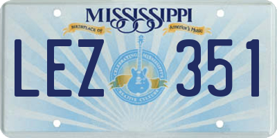 MS license plate LEZ351