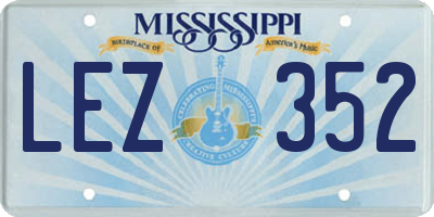 MS license plate LEZ352