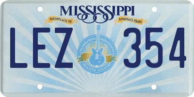 MS license plate LEZ354