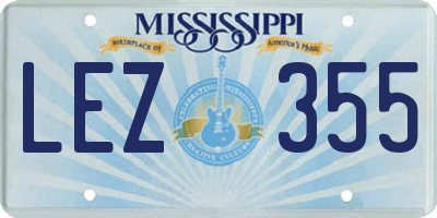 MS license plate LEZ355