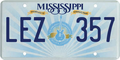 MS license plate LEZ357