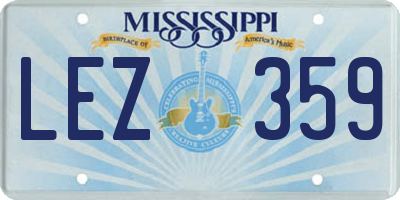 MS license plate LEZ359