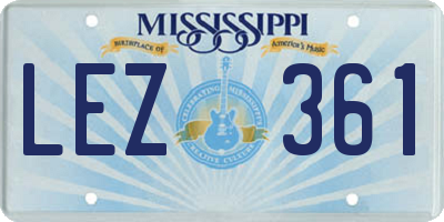 MS license plate LEZ361