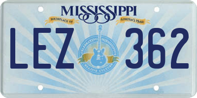 MS license plate LEZ362