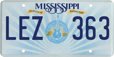 MS license plate LEZ363
