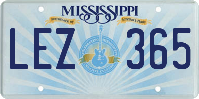 MS license plate LEZ365