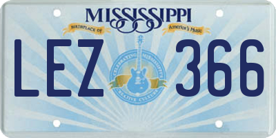 MS license plate LEZ366