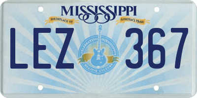 MS license plate LEZ367