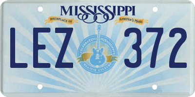 MS license plate LEZ372