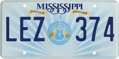 MS license plate LEZ374