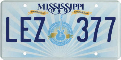MS license plate LEZ377