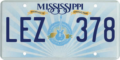 MS license plate LEZ378