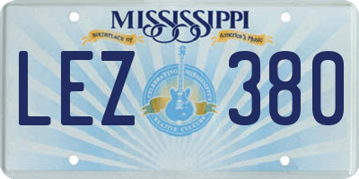 MS license plate LEZ380