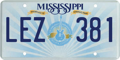 MS license plate LEZ381