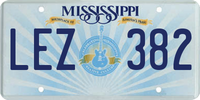 MS license plate LEZ382