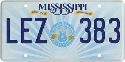 MS license plate LEZ383