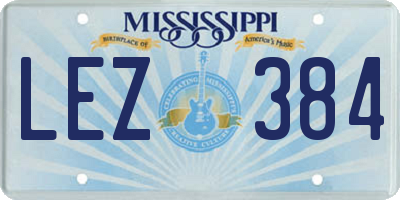 MS license plate LEZ384