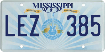 MS license plate LEZ385