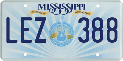 MS license plate LEZ388