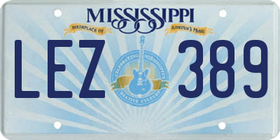 MS license plate LEZ389