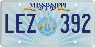 MS license plate LEZ392