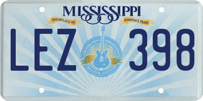 MS license plate LEZ398