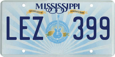 MS license plate LEZ399