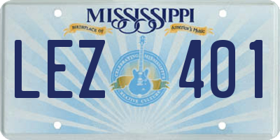 MS license plate LEZ401