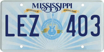 MS license plate LEZ403