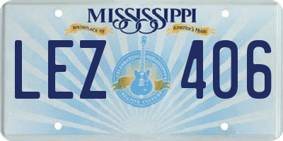 MS license plate LEZ406