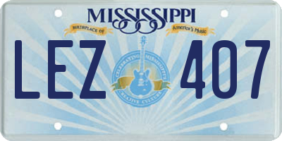 MS license plate LEZ407